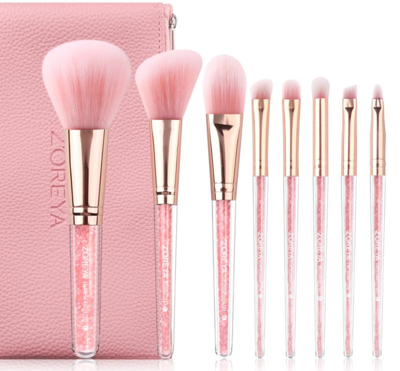 Pink Quicksand Makeup Brush Set — 8-Piece Flawless Finish