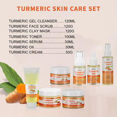 Turmeric Glow Skincare Kit: Toner, Serum, Mask, Scrub