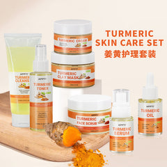 Turmeric Glow Skincare Kit: Toner, Serum, Mask, Scrub